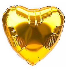 Повітряна куля "Серце" Ø - 25 см., колір - золото