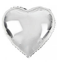 Воздушные шарики "Heart" Ø - 22 см., цвет - серебро