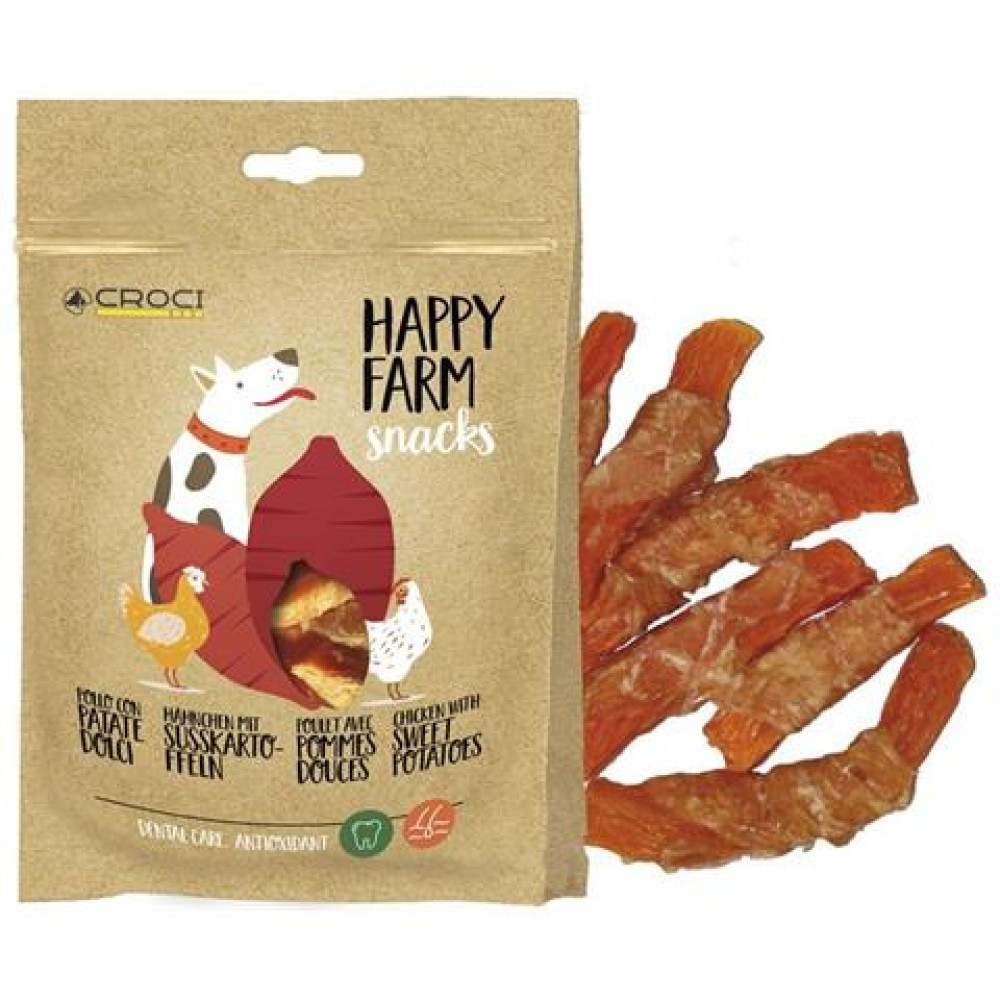 Ласощі для собак снеки картопля з куркою Croci Happy Fafm Snacks 80 г