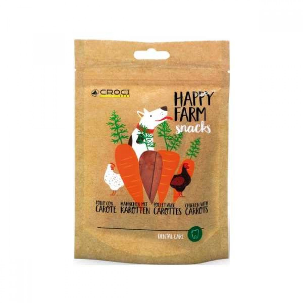 Ласощі для собак снеки з куркою і морквою Croci Hapty Fafm Snacks 80 г
