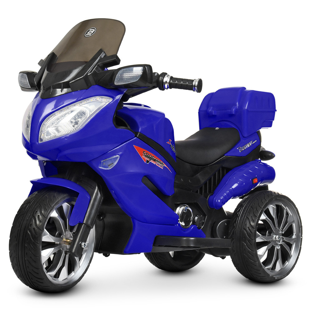 Дитячий електромобіль Мотоцикл M 4204 EBLR-4, Suzuki, шкіра, EVA колеса, з пультом керування, синій