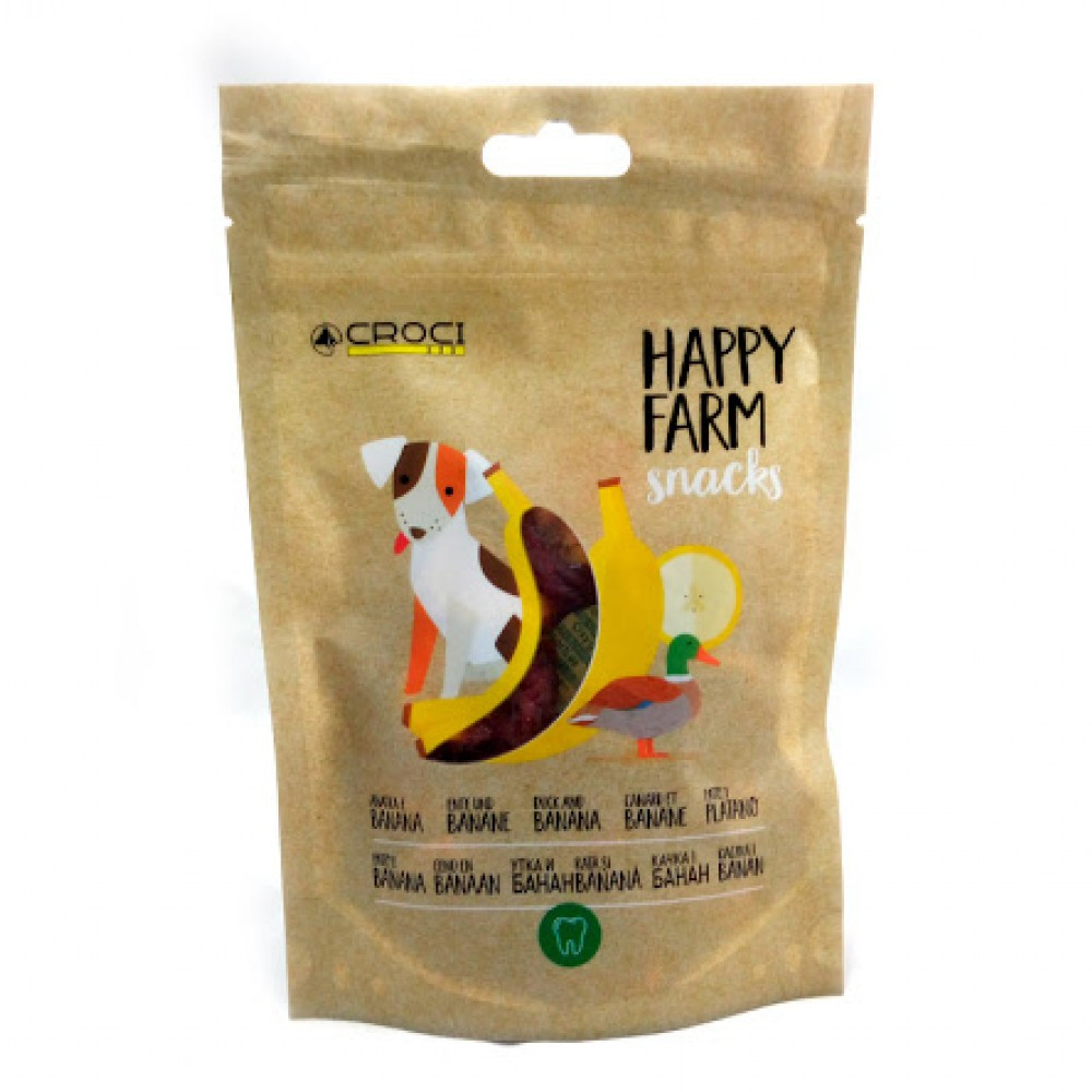 Ласощі для собак снеки качка з бананом Croci Happy Fafm Snacks 80 г