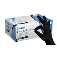 MEDICOM Нитриловые черные перчатки M (7-8) SAFETOUCH ADVANCED BLACK [упаковка 100 шт (50 пар)]