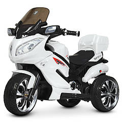 Дитячий електромобіль Мотоцикл M 4204 EBLR-1, Suzuki, шкіра, EVA колеса, з пультом керування, білий