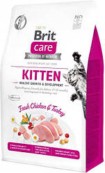 Корм Brit Care GF Kitten HGrowth & Development (для кошенят гіпоалергенний з куркою і індичкою) 400г