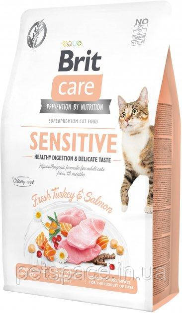 Корм Brit Care GF Sensitive HDigestion&Delicate (для котів гіпоалергенний, лосось і індичка) 2кг, фото 1
