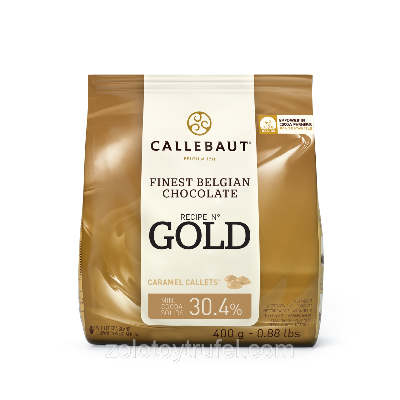 Білий шоколад з карамеллю "GOLD 30.4 % какао"0,4 кг, Callebaut, фото 1