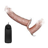 Страпон Ultra Passionate Harness Dual Vibration Flesh, фото 5