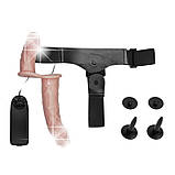 Страпон Ultra Passionate Harness Dual Vibration Flesh, фото 7