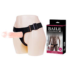 Чоловічий страпон Ultra Passionate Harness Flesh, 15,5 см