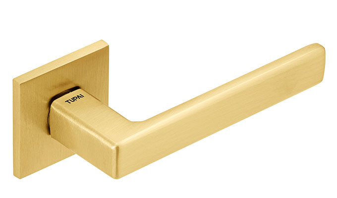 Дверна ручка на розетці TUPAI 3095 Q 5S 158 Золото матове, фото 1