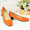 Туфлі жіночі замшеві на невисокому підборі. Колір оранжевий, фото 2