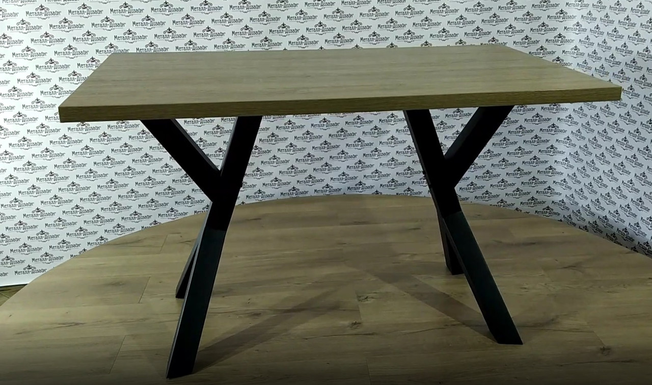 Опора для столу Брайт комплект із двох ніжок метал чорний оксамит висота 710h мм (Метал-Дизайн ТМ)