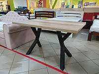 Стол обеденный Брайт ножки металл черный бархат, столешница ДСП Вествуд 1150*750 мм (Металл-Дизайн ТМ)