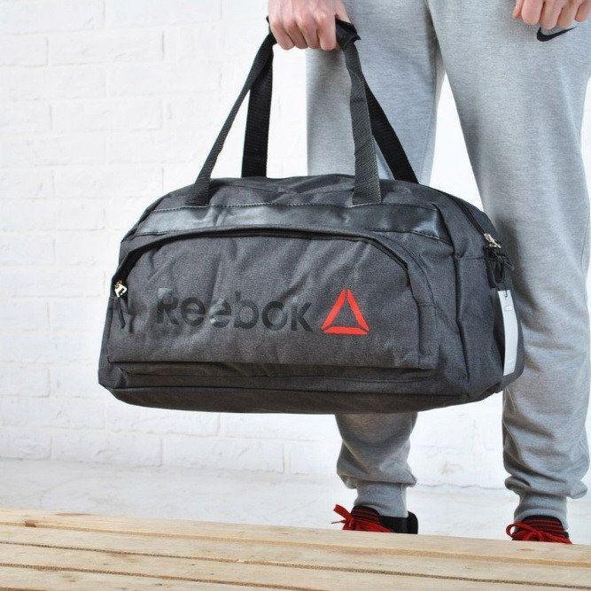 Спортивна дорожня сумка-рибок, Reebok. Сумка для поїздок, тренувань. Темно-сіра