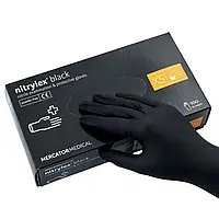 Перчатки нитриловые " Mercator Medical" nitrylex black размер Xs (упаковка 100 штук)