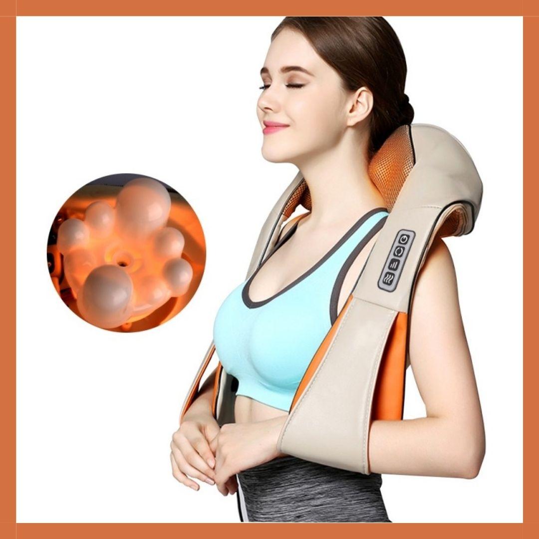 Роликовий масажер з підігрівом для спини та шиї MASSAGER OF NECK KNEADING, фото 1