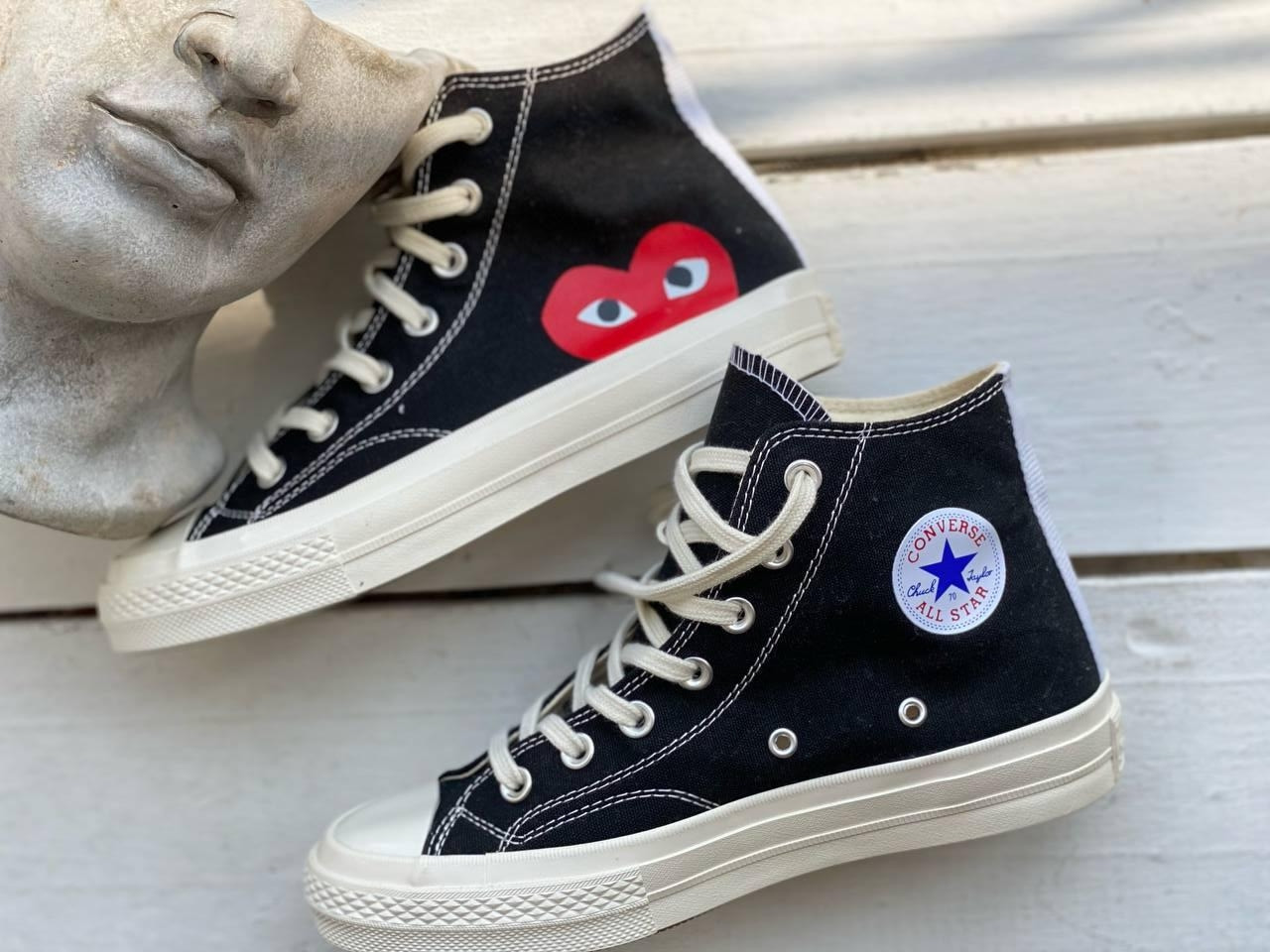 Женские кеды Converse x Comme Des Garcons Play High Black 150204C - фото 2 - id-p1417067971