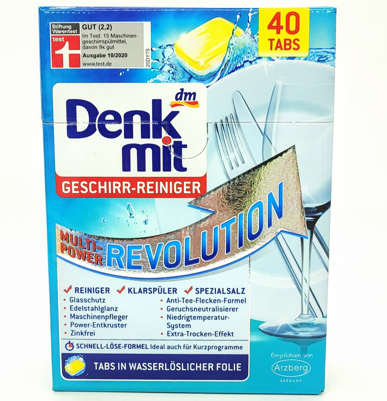 Таблетки для посудомийки Denkmit Multi-Power Revolution 40 шт Німеччина