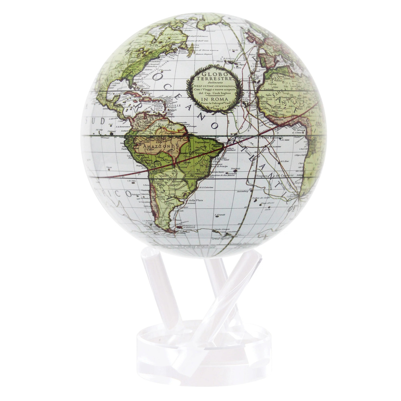 Глобус самовращающийся левітує Mova Globe "Terra Incognitta", зелений, діаметр 114 мм (США)