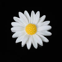 Кабошон Finding Фурнитура для изготовления бижутерии цветок ромашка Белый и жёлтый Смола 27 mm x 25 mm