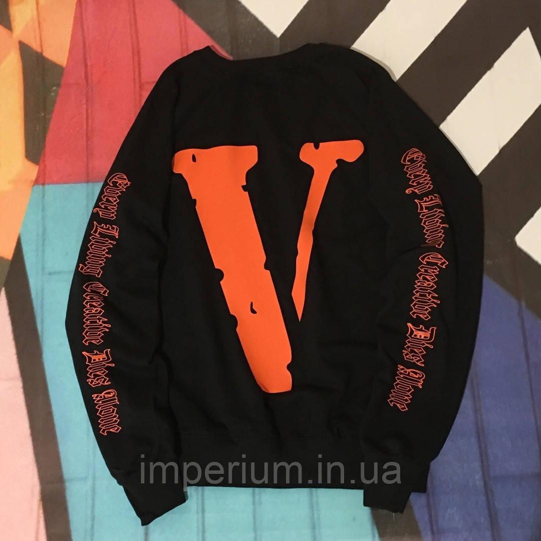 Стильний світшот | чорна кофта vlone off white