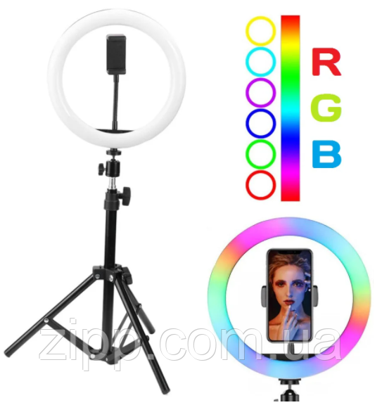 Кільцева лампа RGB MJ36 (36см) | кільцева лампа для селфи | лампа для фотографій + Штатив