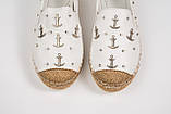 Мокасини жіночі Rifellini літні білі з якорями <unk> Сліпони натуральна шкіра Туреччина, фото 4