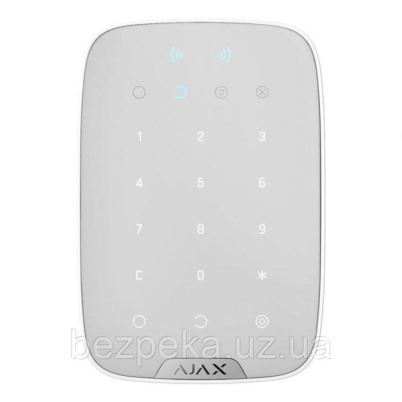 AJAX KeyPad Plus біла (White) Бездротова клавіатура з підтримкою безконтактних карток і брелок
