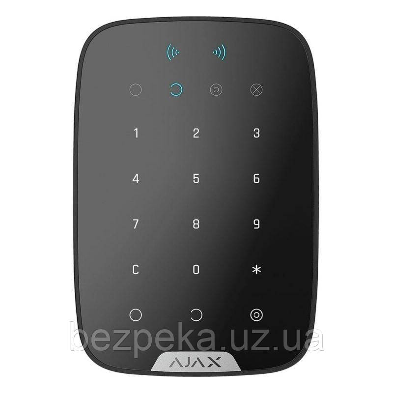 AJAX KeyPad Plus чорна (Black) Бездротова клавіатура з підтримкою безконтактних карток і брелоків