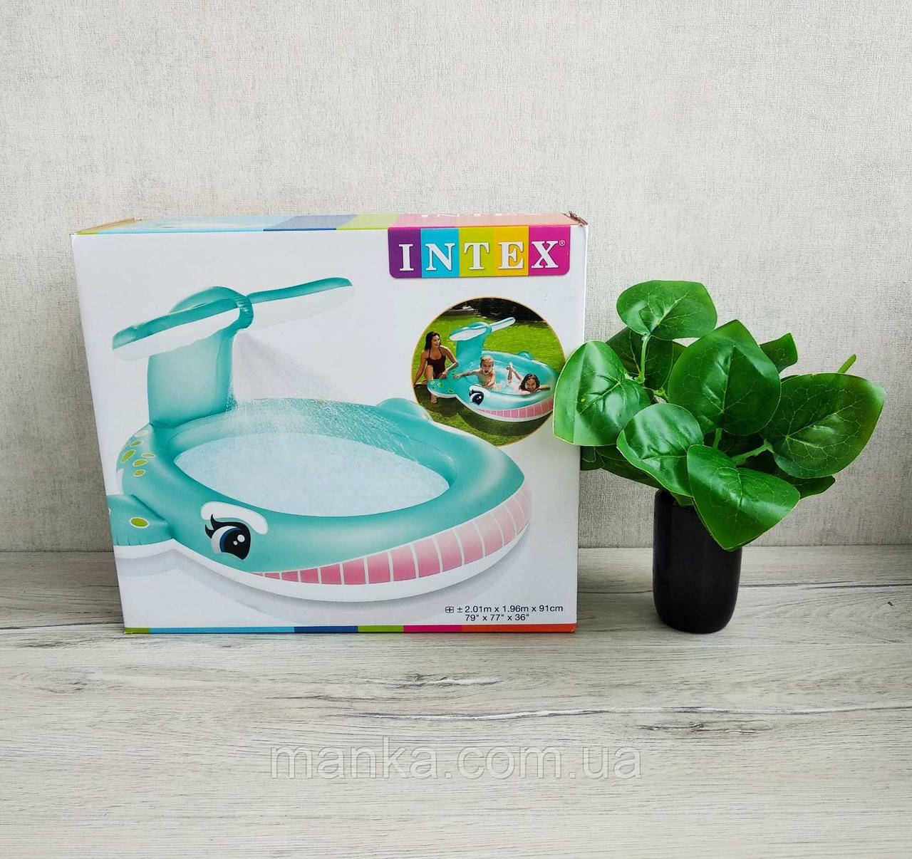 Intex Басейн 57440 NP "Кіт" (4) від 2 років, з розпилювачем, розмір 201х196х91 см, 200 л, у коробці