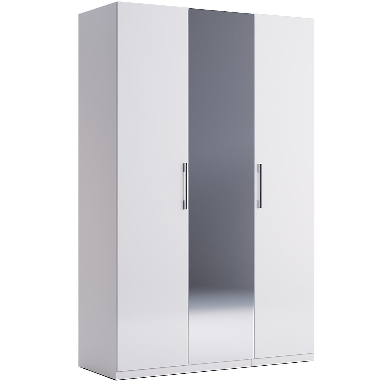 Шафа двостулкова в спальню, у передпокій 3-дверний із дзеркалом Family/ Фемілі Глянець білий ТМ Міро Марк