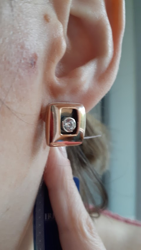 Срібні сережки з позолотою Готика, фото 1