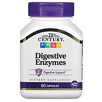 21st Century, Digestive Enzymes (60 капс.), ферменты, энзимы, ферменти