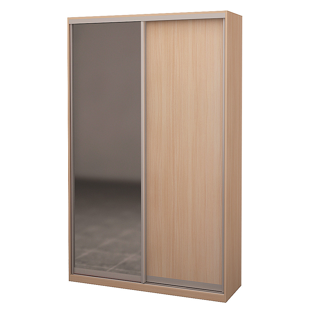 Шкаф-купе 1 дверь ДСП / вторая зеркало Дуб молочний (1200*450*2420Н ...