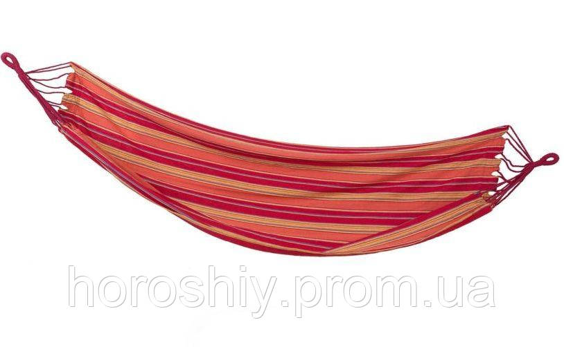 Класичний тканинний підвісний гамак одномісний для відпочинку Spokey 200х100 см Червоно-помаранчевий