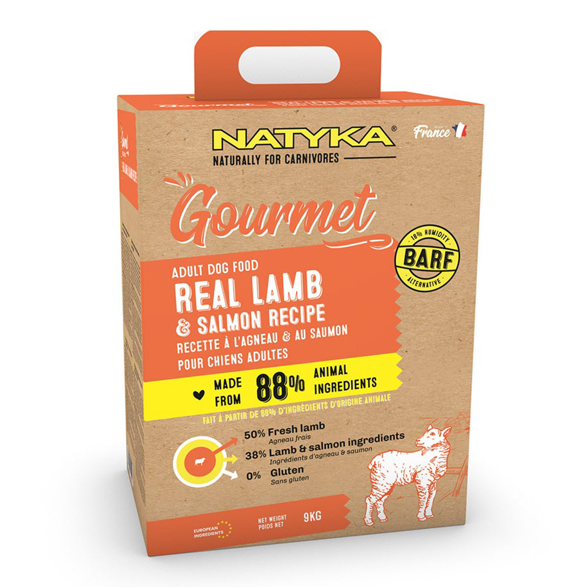 Корм Natyka Gourmet Adult Lamb & Salmon (з ягням і лососем), 3 кг