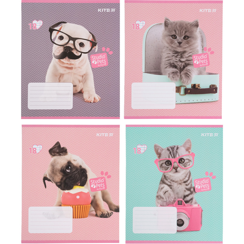 Зошит шкільний Kite Studio Pets SP21-237, 18 аркушів, в лінію