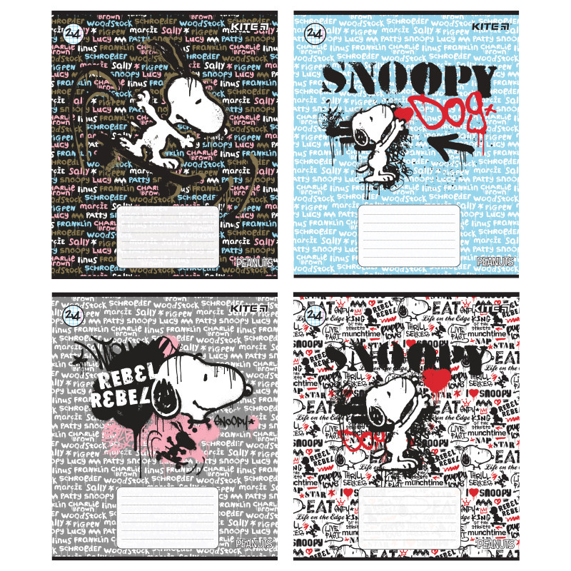 Зошит шкільний Kite Snoopy SN21-238, 24 арк. клітинка