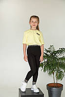 Чорні лосини для дівчинки, трикотажні SmileTime Choice