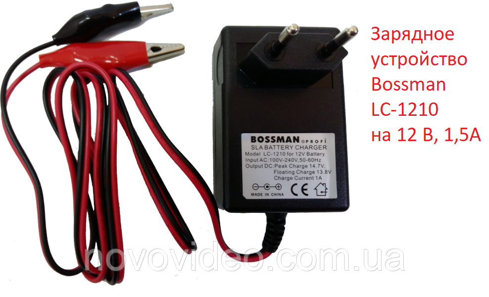 Пристрій Bossman LC-1210 для заряджання олив'яно-кислотних батарей на 12 В, 1 А