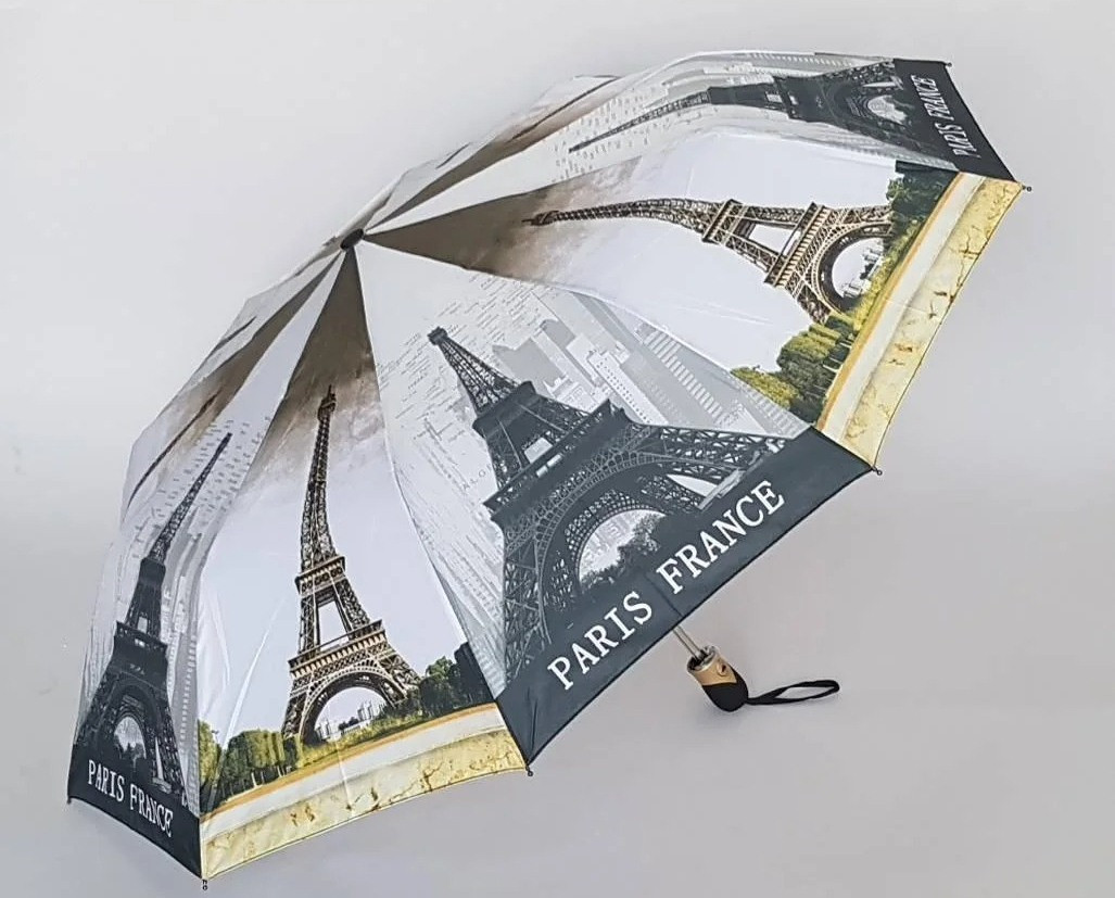 Зонт женский «Мировые достопримечательности» полуавтомат Париж - фото 1 - id-p1417189635