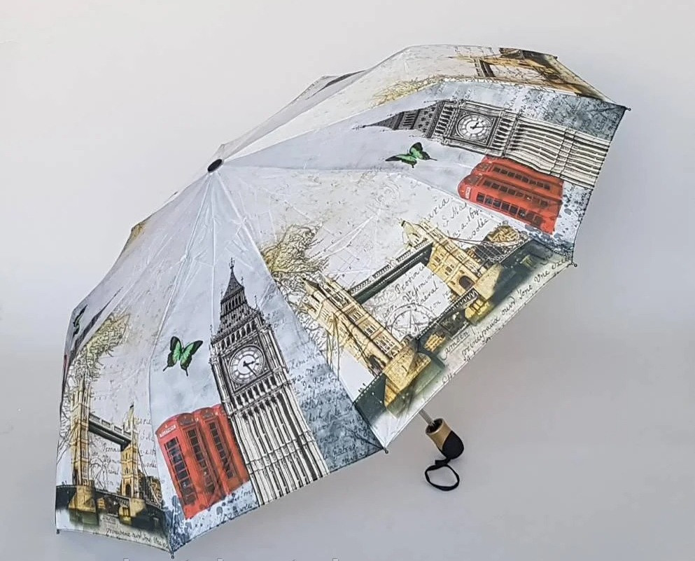 Зонт женский «Мировые достопримечательности» полуавтомат Лондон - фото 1 - id-p1417189636