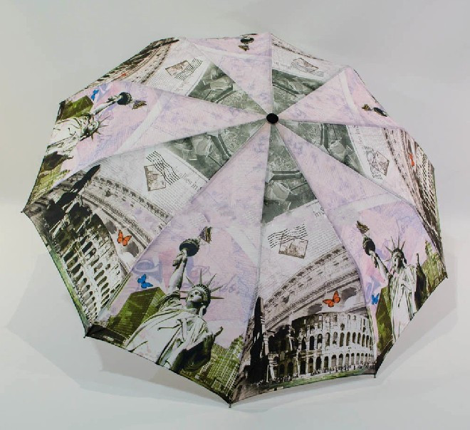 Зонт женский «Мировые достопримечательности» полуавтомат Статуя Свободы - фото 1 - id-p1417202827