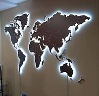 Карта мира с светодиодной подсветкой