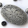 Заклепки з малюнком "Коловрат" 31х20мм для створення прикрас, декору сумок, браслетів. Античне срібло., фото 2