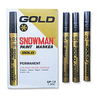 Перманентный маркер SNOWMAN, золотой