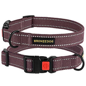 Нашийник для собак ТМ BronzeDog брезент чері обхват шиї 25-33 см ширина 20 мм S