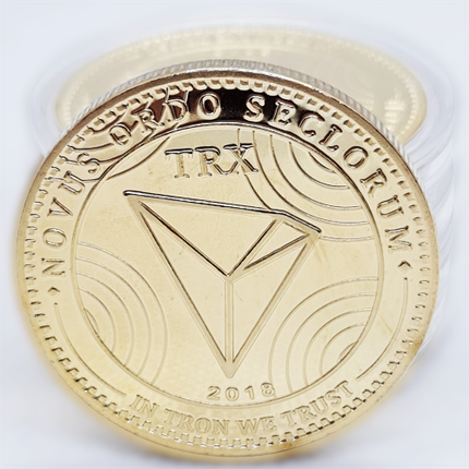 Сувенірна Монета TRON (TRN) позолочена, фото 2