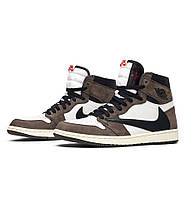 Кросівки Travis Scott x Air Jordan 1 Retro High OG Mocha, фото 3
